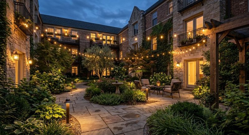 Courtyard Light Installation in Olathe, KS
